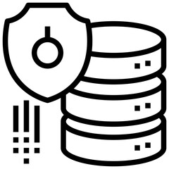 disk database data online cyber internet security protection simple line icon