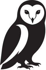 sitting owl silhouette vector flat illustration design