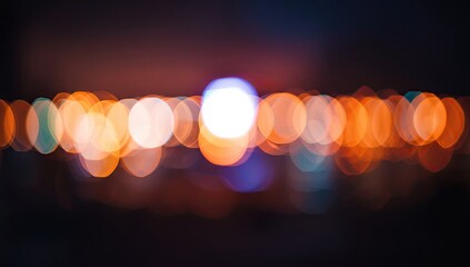Displaying an alluring image showcasing a collection of illuminated circular bokeh effects against a dark background, resulting in a dreamy and abstract composition.