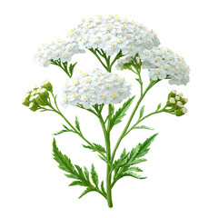 Bouquet of white flowers isolated on transparent background 