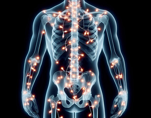 X-Ray Human Body with Christmas Lights