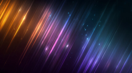 Colored light gradient with luminous rays, glowing motion streaks and futuristic vector effect. 