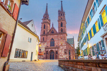 Old town Basel city skyline, city scape of  Switzerland