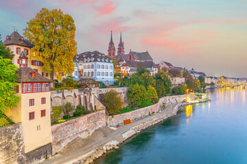 Old town Basel city skyline, city scape of  Switzerland