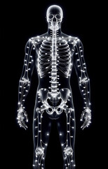 X-Ray Human Body with Christmas Lights