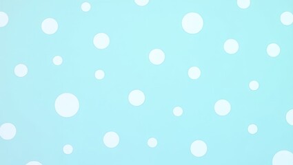 Scattered white circular shapes of varying sizes are evenly distributed across a soft, gradient blue background.