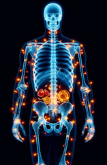X-Ray Human Body with Christmas Lights