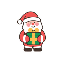 Santa Claus Carrying Christmas Gift Illustration