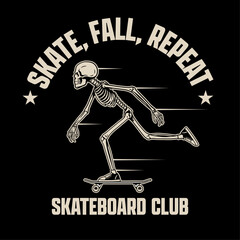 Skull Skateboarding vintage shirt design