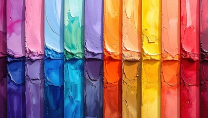 Illustrstion style of Vibrant and colorful palette of paint tubes arranged in a visually striking way, perfect for artistic projects and creative inspiration.