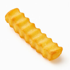 Crinkle Cut French Fry on white background