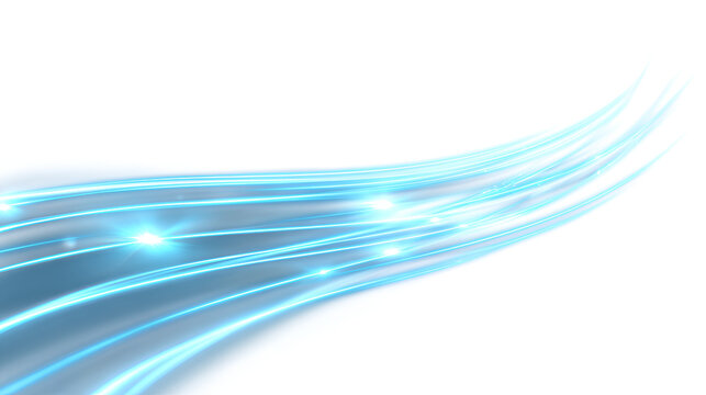 Cyan Glowing Neon Motion Lines and Light Blue Abstract Trails Shine Effect with Starburst Sunshine Beam Glow Wave and Isolated white background Light Overlay for Futuristic or Tech Design