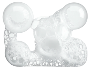 Bubbly, fluffy white foam clump