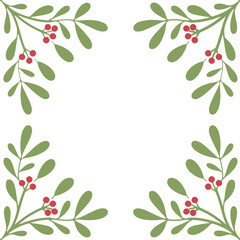 Mistletoe & Berries Leafy Border