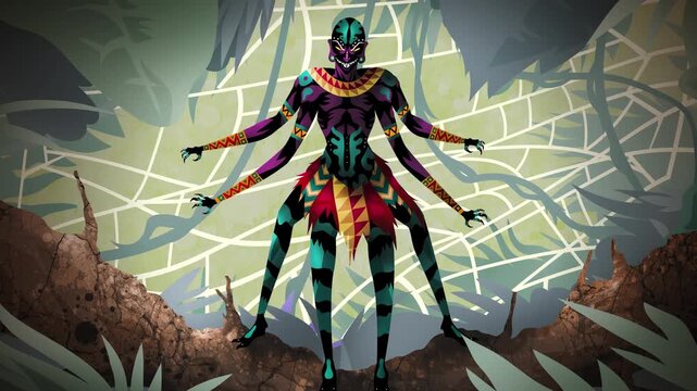 anansi african mythology spider deity in dense jungle