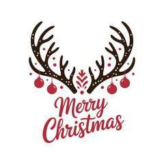Holiday antler with ornaments graphic design