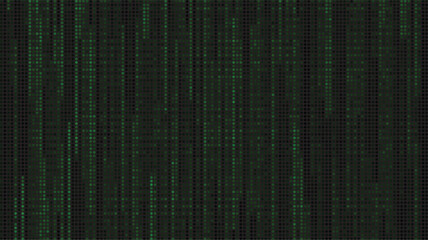 Abstract background with green vertical digital rain resembling a flowing data matrix
