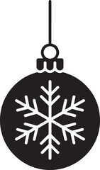 Obraz premium Hanging Holiday Ornament Ball with Detailed Snowflake Silhouette on Transparent