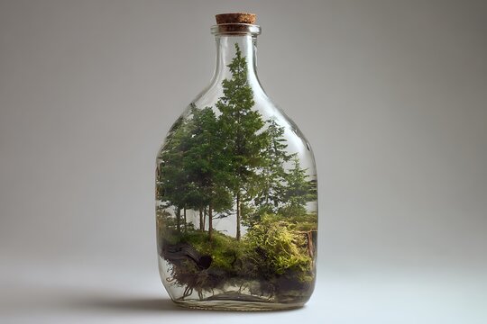 bottle of water with leaf