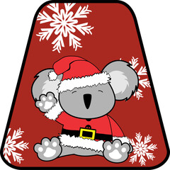 christmas gift card with cute baby animal in vector art 