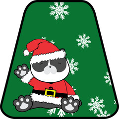 christmas gift card with cute baby animal in vector art 