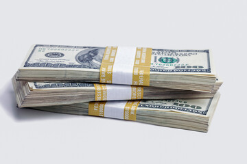 Thirty Thousand dollar Stack of 100 dollar bills wrapped in bank strap