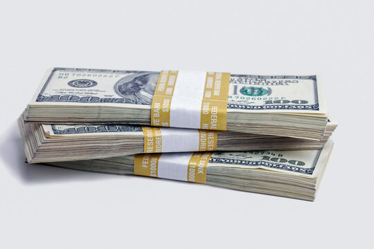 Thirty Thousand dollar Stack of 100 dollar bills wrapped in bank strap