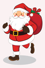Jolly Santa Claus with Gifts &ndash; Festive Christmas Holiday Character Illustration