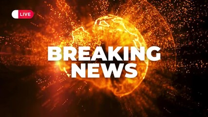 Breaking news broadcast with digital earth and live stream notification