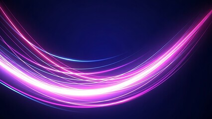 Abstract background featuring flowing neon light trails in shades of pink and blue on dark backdrop
