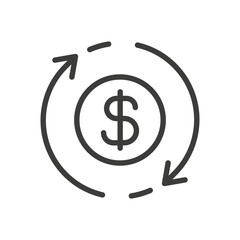 Obraz premium Currency exchange icon. Cashback cycle. Simple vector illustration. Swap money.