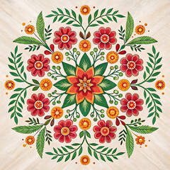 Colorful Floral Mandala Pattern Illustration