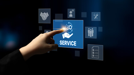 Customer service and support workflow with cooperation, communication, maintenance, and checklist icons for efficient service operation and user satisfaction Latch