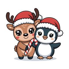 Reindeer and Penguin Duo