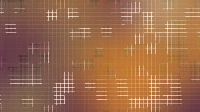 Warm orange and purple gradient with abstract grid lines creating a retro futuristic pattern perfect for global celebration events and modern digital design themes