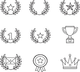 Graphic Award and Recognition Icon Set