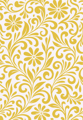 Floral Batik Seamless Pattern Vector
