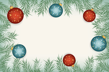 Christmas background with christmas baubles