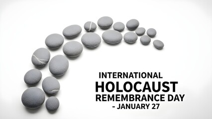 International holocaust remembrance day stones on white background