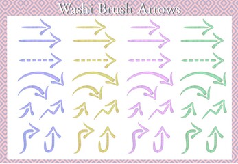 Washi Brush Arrows – Hand-Drawn Japanese Brush Arrow Set
