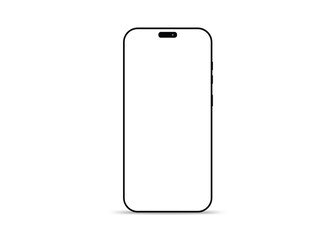 Minimal blank smartphone vector mockup with rounded screen frame for ui display and app design template.
