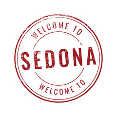 Welcome to Sedona Arizona simple round grunge rubber stamp