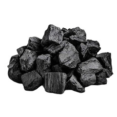 Fototapeta premium Pile of raw coal energy for industrial use, representing fuel resources and mining operations, essential in power generation and heating systems globally