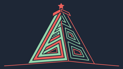Abstract geometric pyramid illustration with star design vector graphic and modern art concept design