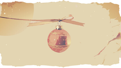 Vintage christmas ornament hanging with ribbon holiday decoration christmas ball festive season celebration art