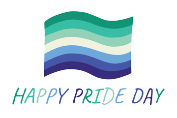 Colorful Gay men pride flag Happy pride day LGBTQ community Pride Month Vector hand drawn doodle for posters, stickers, logo, cards