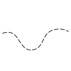Hand drawn squiggle dashed lines. Decorative swirl element.
