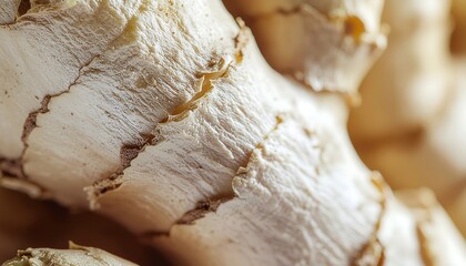 Macro close up of brown tree bark wood texture with green moss and yellow fall leaves in a forest