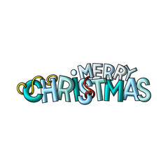 Merry Christmas festive greeting with colorful letters.