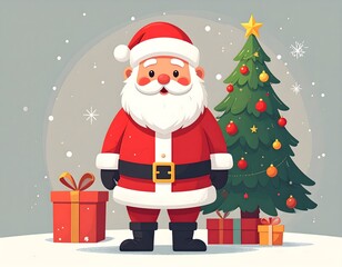 Fototapeta premium santa claus with gift box